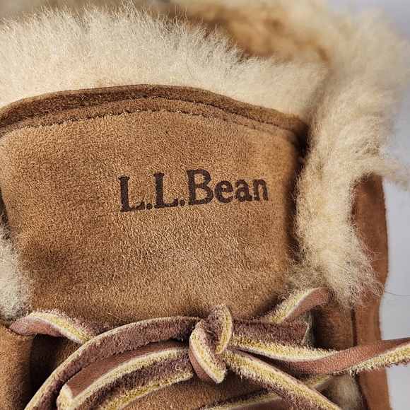 L.L. BEAN Mens Wicked Good Chukka Boot 12 Brown Shearling Lined Shoe Slipper - Picture 9 of 12